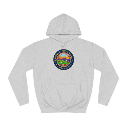 Kansas Wichita Mission State Flag Logo (Black Border) College Hoodie