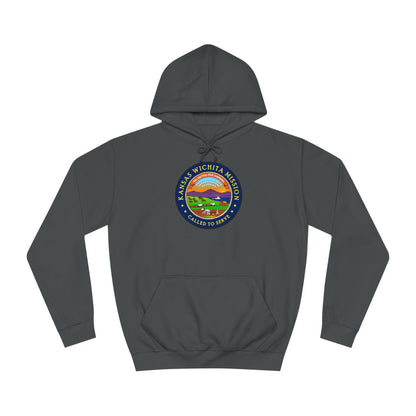 Kansas Wichita Mission State Flag Logo (Black Border) College Hoodie