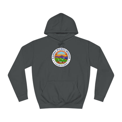 Kansas Wichita Mission State Flag Logo (White Border) College Hoodie