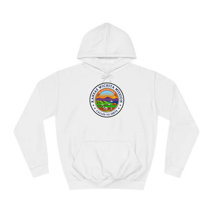 Kansas Wichita Mission State Flag Logo (White Border) College Hoodie