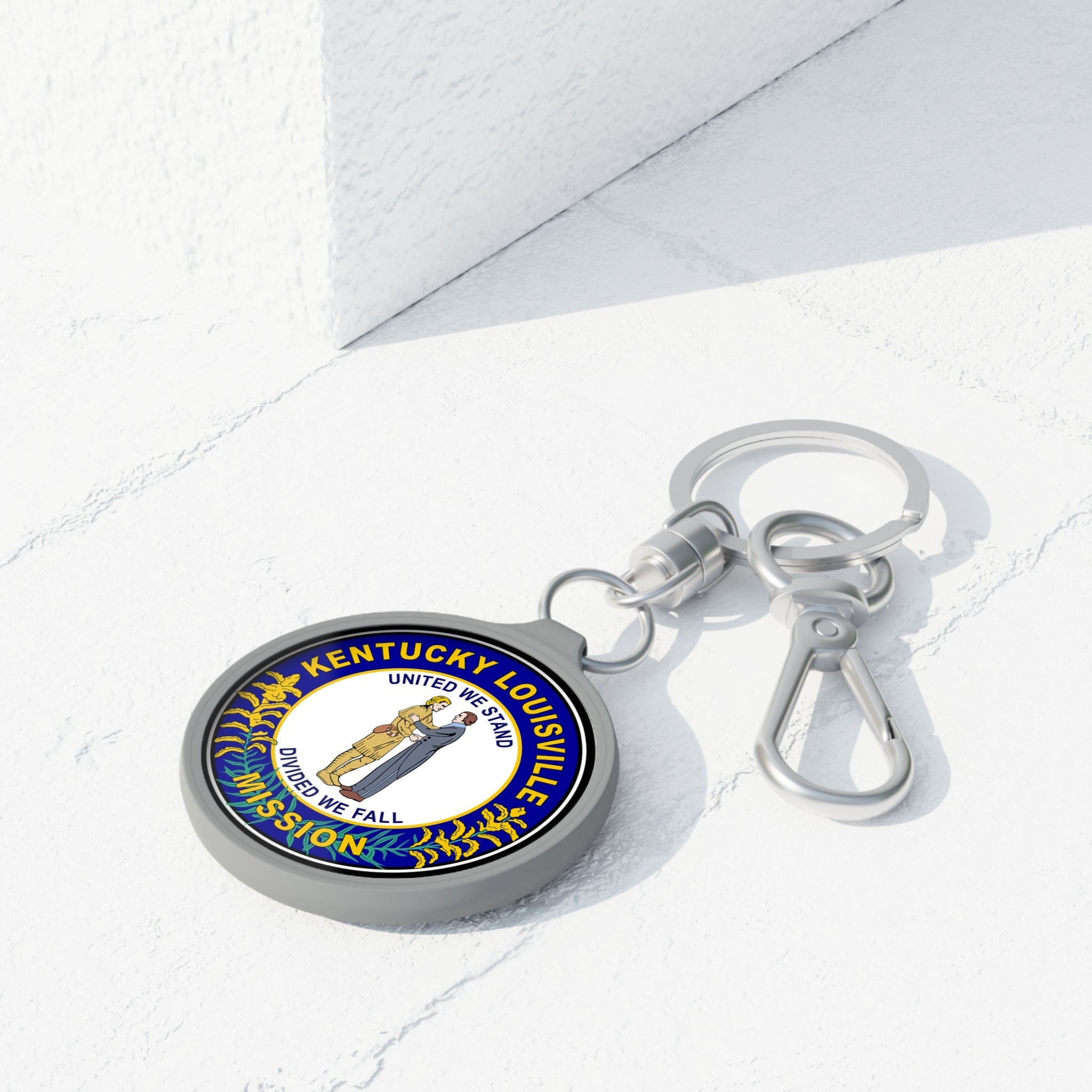 Kentucky Louisville Mission State Flag Logo Key Tag - Latter-Day Saint LDS Missionary Gift - Book of Mormon