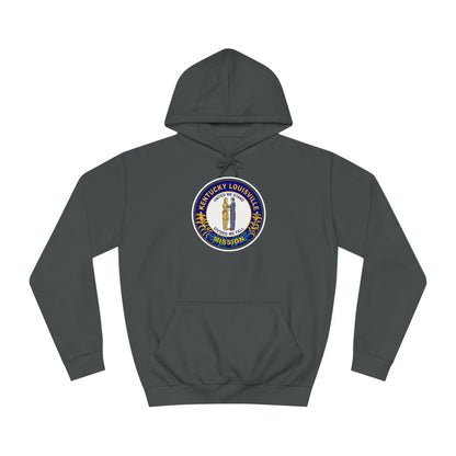 Kentucky Louisville Mission State Flag Logo (White Border) College Hoodie