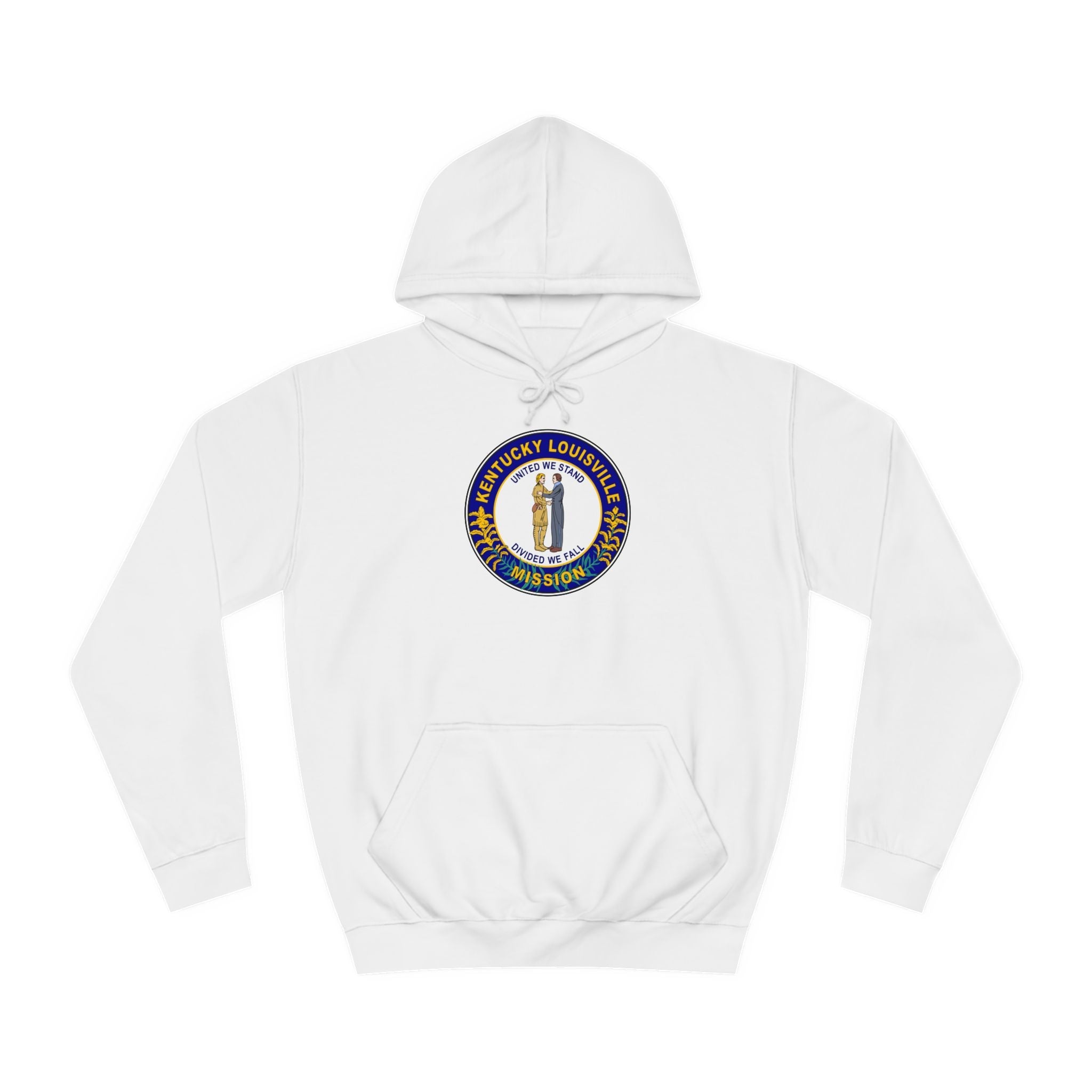 Kentucky Louisville Mission State Flag Logo (White Border) College Hoodie