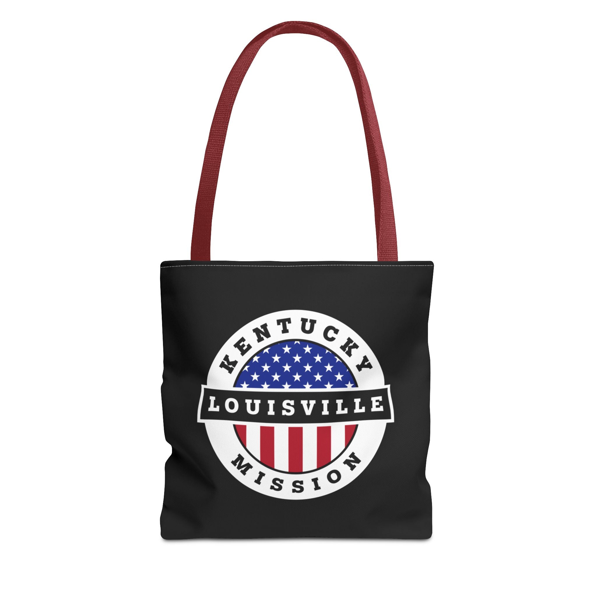 Kentucky Louisville Mission USA Flag Logo Tote Bag Black - Latter-Day Saint LDS Missionary Gift - Book of Mormon