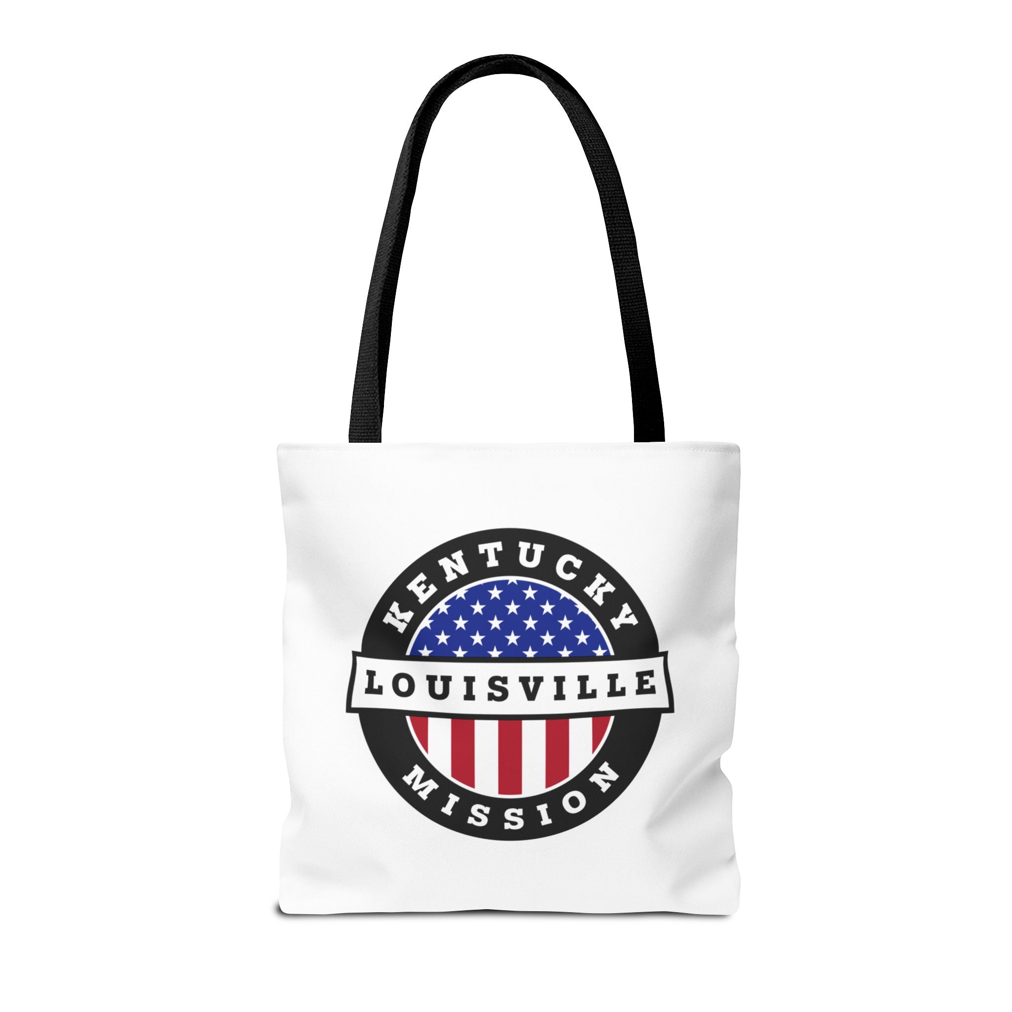 Kentucky Louisville Mission USA Flag Logo Tote Bag White - Latter-Day Saint LDS Missionary Gift - Book of Mormon