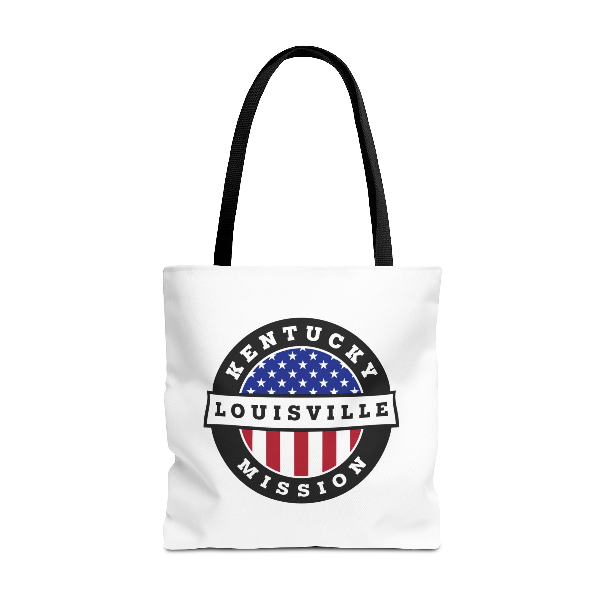 Kentucky Louisville Mission USA Flag Logo Tote Bag White - Latter-Day Saint LDS Missionary Gift - Book of Mormon