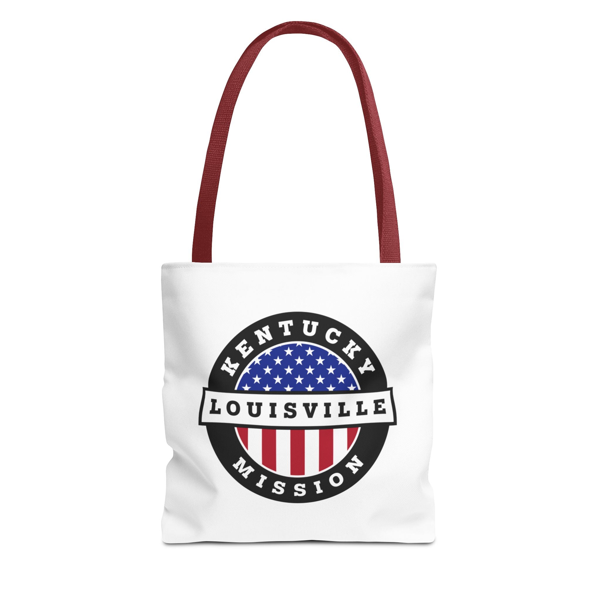 Kentucky Louisville Mission USA Flag Logo Tote Bag White - Latter-Day Saint LDS Missionary Gift - Book of Mormon