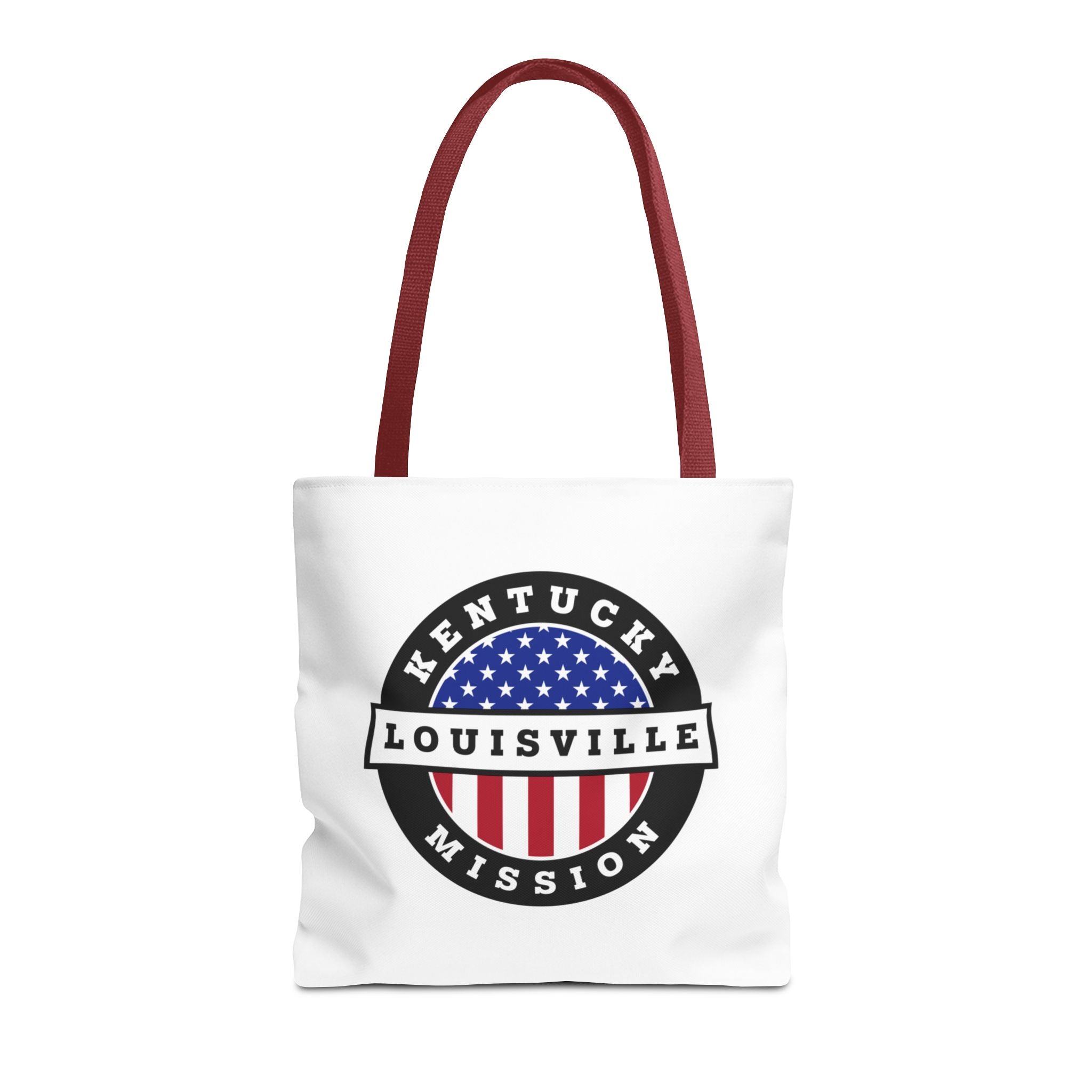 Kentucky Louisville Mission USA Flag Logo Tote Bag White - Latter-Day Saint LDS Missionary Gift - Book of Mormon