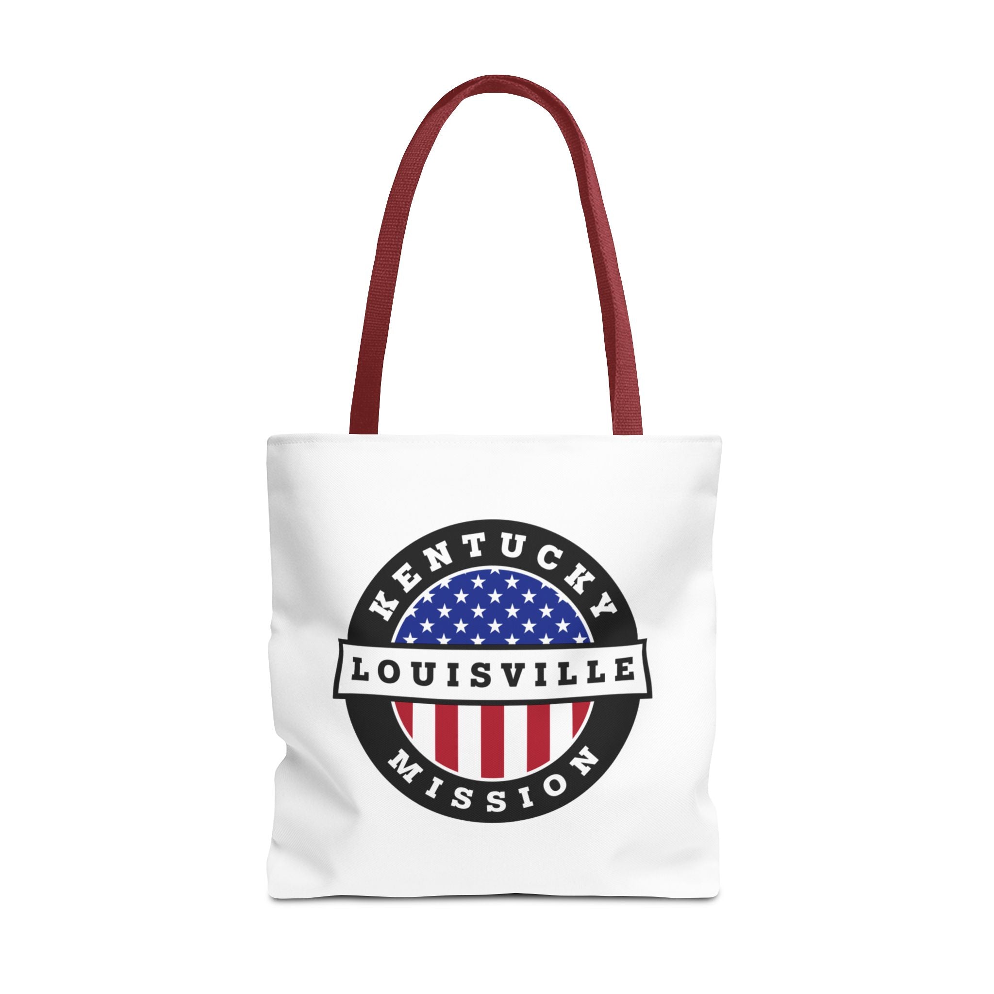 Kentucky Louisville Mission USA Flag Logo Tote Bag White - Latter-Day Saint LDS Missionary Gift - Book of Mormon