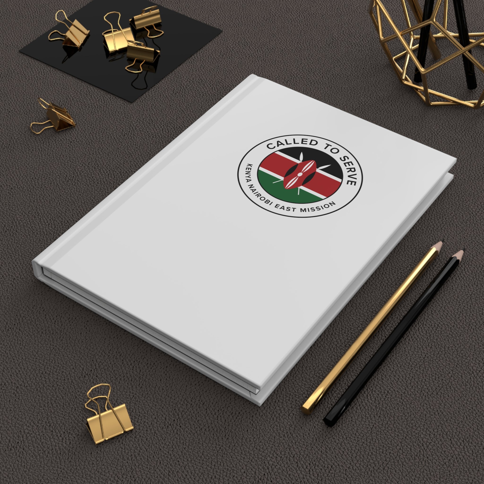 Kenya Nairobi East Mission Circle Flag Called to Serve White Hardcover Journal Matte - Latter-Day Saint LDS Missionary Gift - Book of Mormon