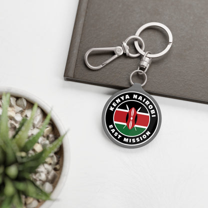 Kenya Nairobi East Mission Circle Flag Key Tag - Latter-Day Saint LDS Missionary Gift - Book of Mormon