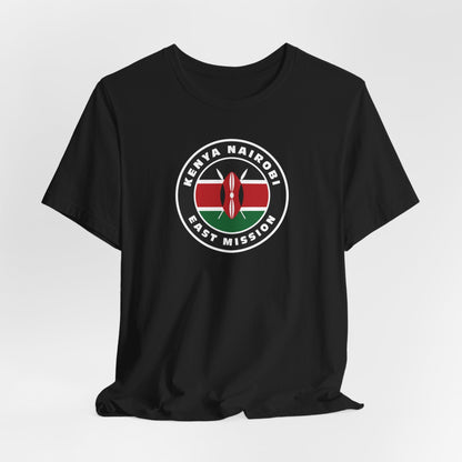 Kenya Nairobi East Mission Flag Logo (Black Border) T-shirt - Latter-Day Saint LDS Missionary Gift - Book of Mormon