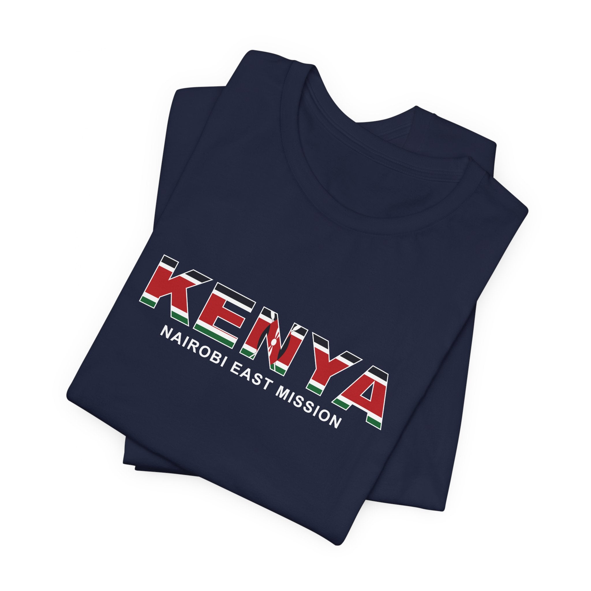 Kenya Nairobi East Mission Flag Title T-shirt - Latter-Day Saint LDS Missionary Gift - Book of Mormon