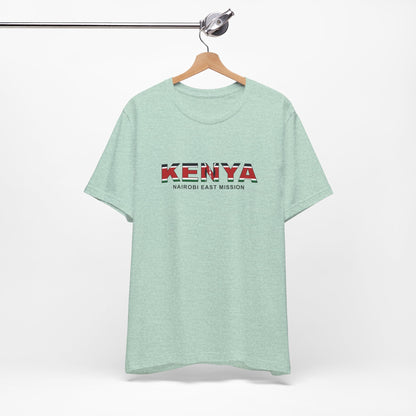 Kenya Nairobi East Mission Flag Title T-shirt - Latter-Day Saint LDS Missionary Gift - Book of Mormon