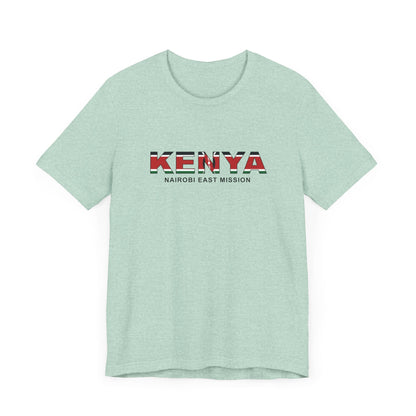 Kenya Nairobi East Mission Flag Title T-shirt - Latter-Day Saint LDS Missionary Gift - Book of Mormon