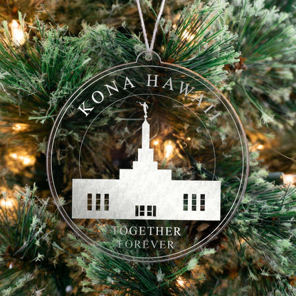 Kona Hawaii Temple Christmas Ornament - Latter-Day Saint LDS Missionary Gift - Book of Mormon