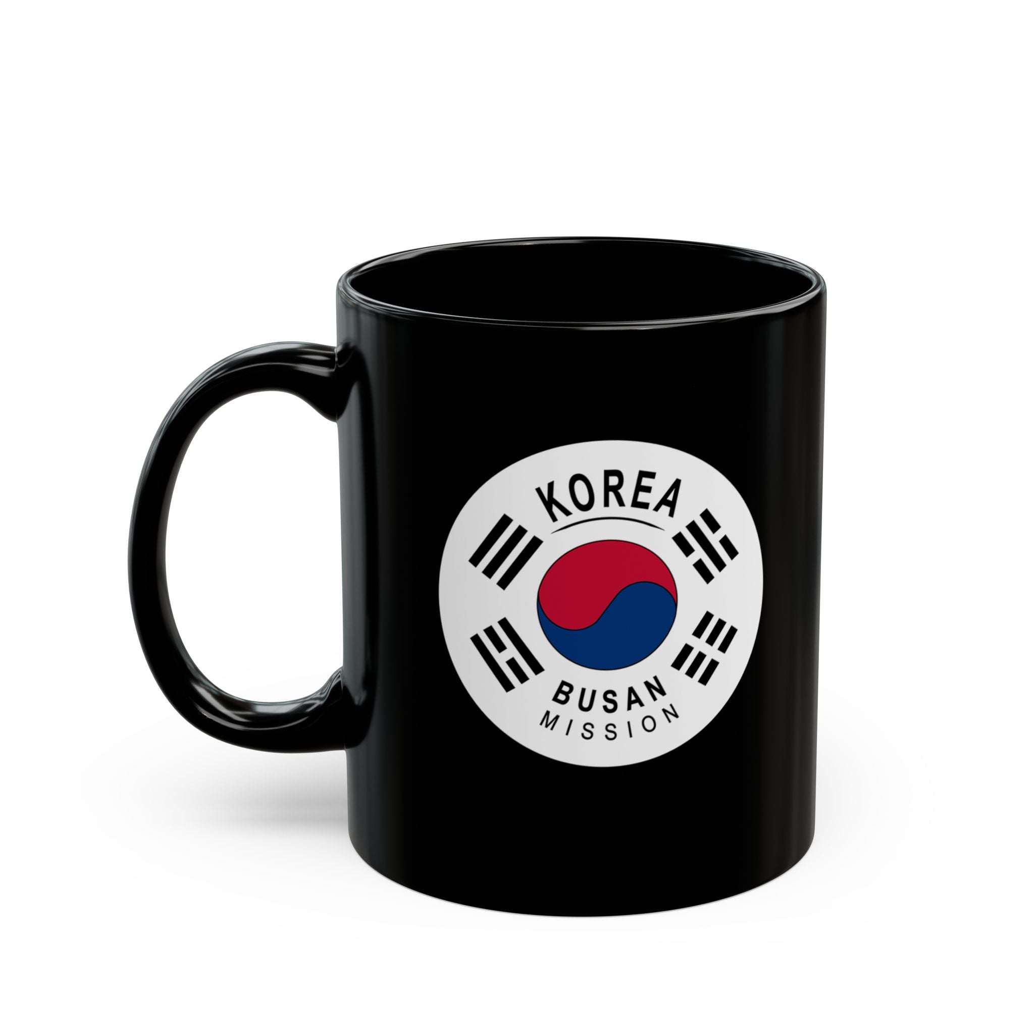 Korea Busan Mission Circular Flag Black Ceramic Mug - Latter-Day Saint LDS Missionary Gift - Book of Mormon