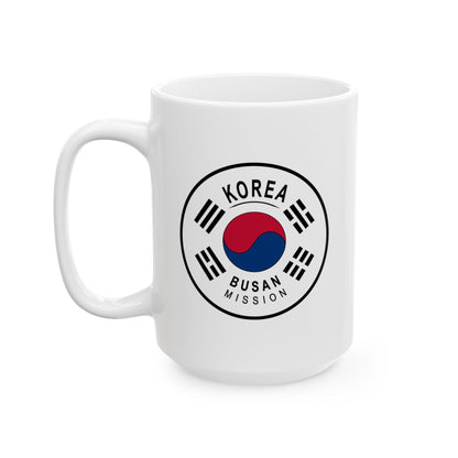 Korea Busan Mission Circular Flag White Ceramic Mug - Latter-Day Saint LDS Missionary Gift - Book of Mormon