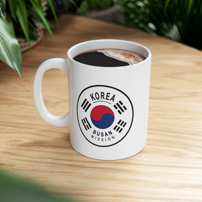 Korea Busan Mission Circular Flag White Ceramic Mug - Latter-Day Saint LDS Missionary Gift - Book of Mormon