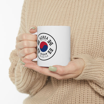 Korea Busan Mission Circular Flag White Ceramic Mug - Latter-Day Saint LDS Missionary Gift - Book of Mormon