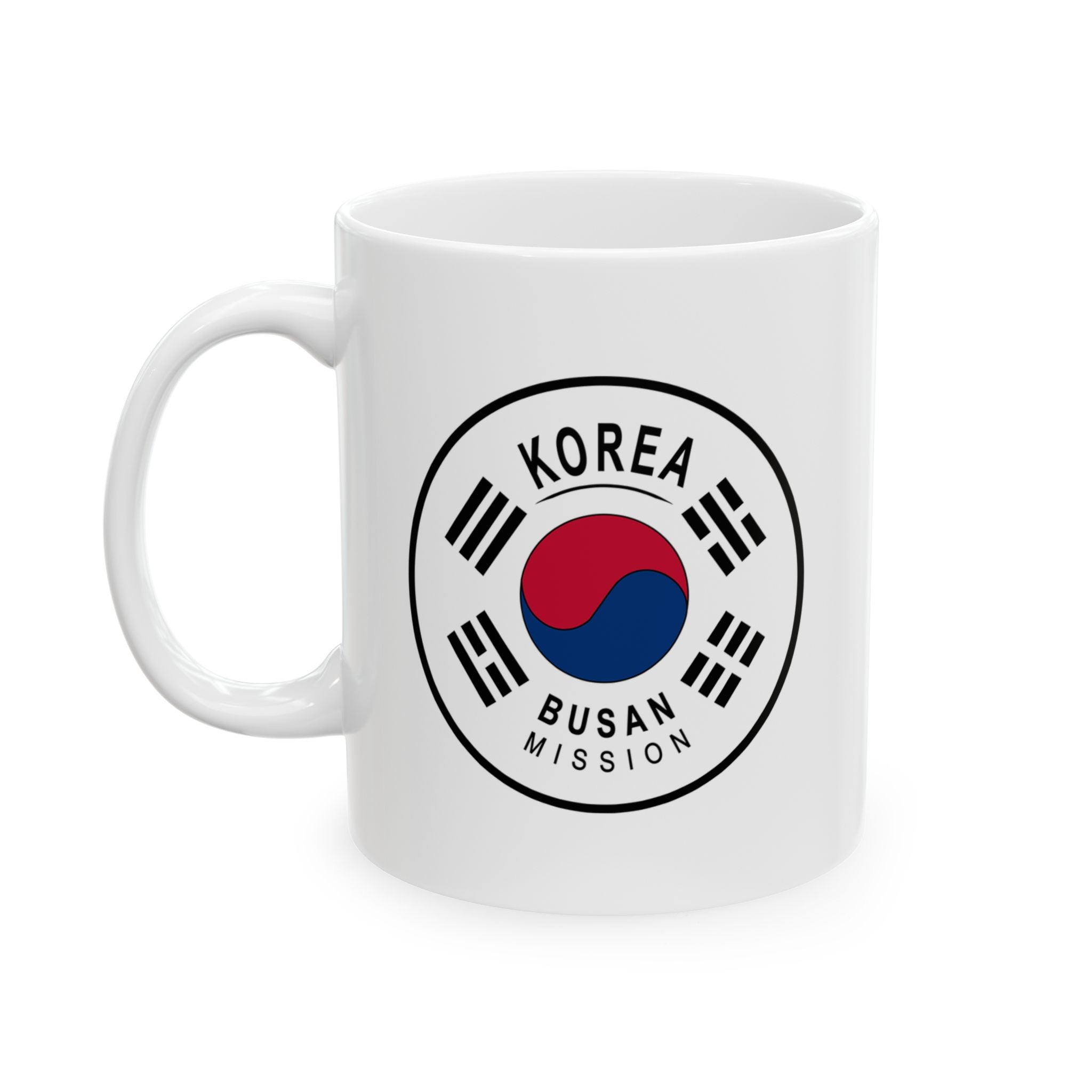 Korea Busan Mission Circular Flag White Ceramic Mug - Latter-Day Saint LDS Missionary Gift - Book of Mormon