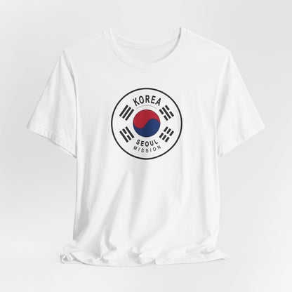 Korea Seoul Mission Flag Logo (White Border) T-shirt - Latter-Day Saint LDS Missionary Gift - Book of Mormon