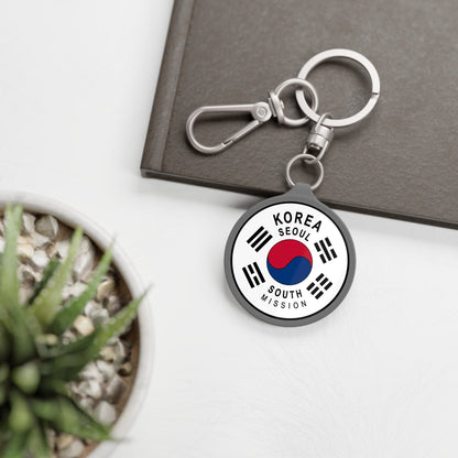Korea Seoul South Mission Circle Flag Key Tag - Latter-Day Saint LDS Missionary Gift - Book of Mormon