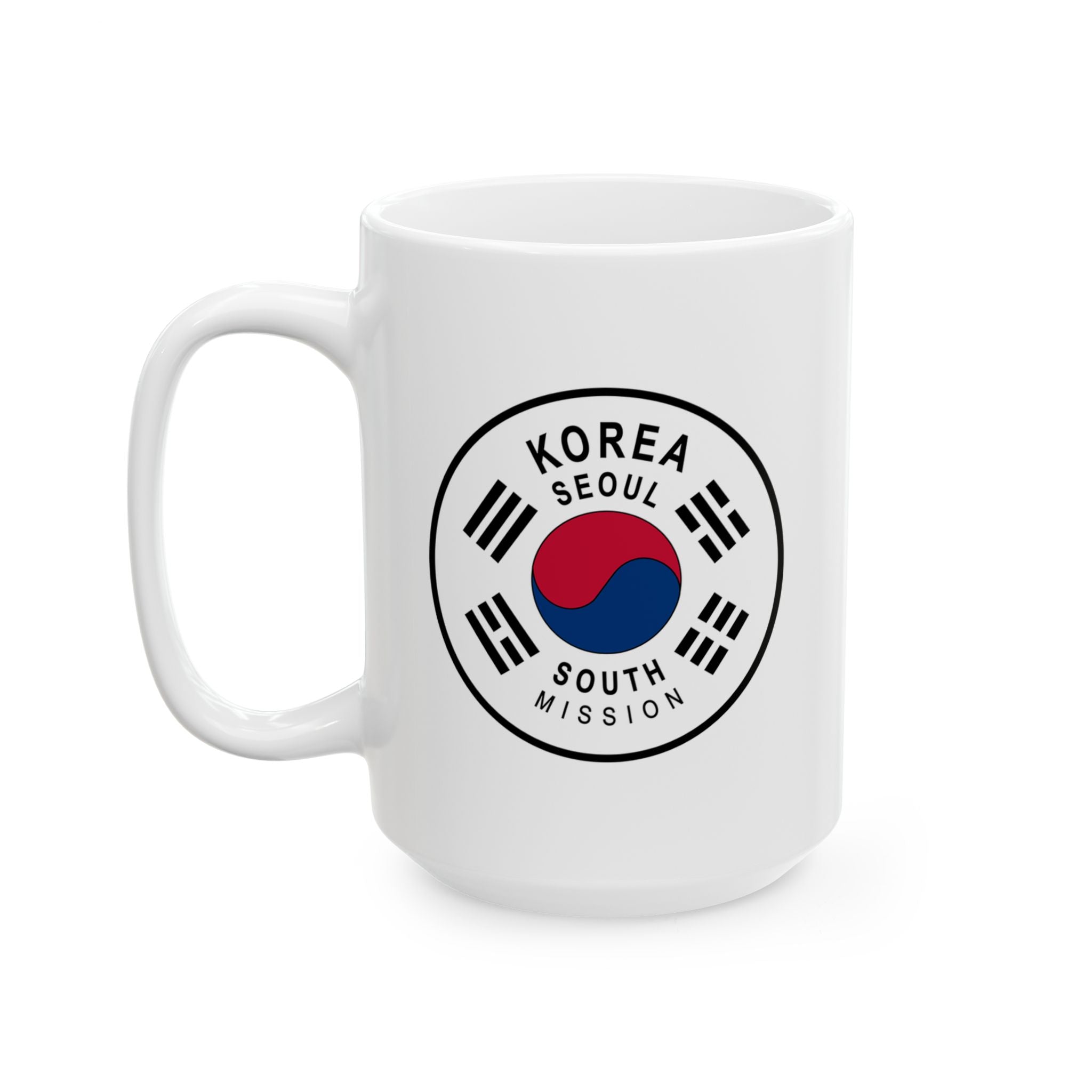 Korea Seoul South Mission Circular Flag White Ceramic Mug - Latter-Day Saint LDS Missionary Gift - Book of Mormon