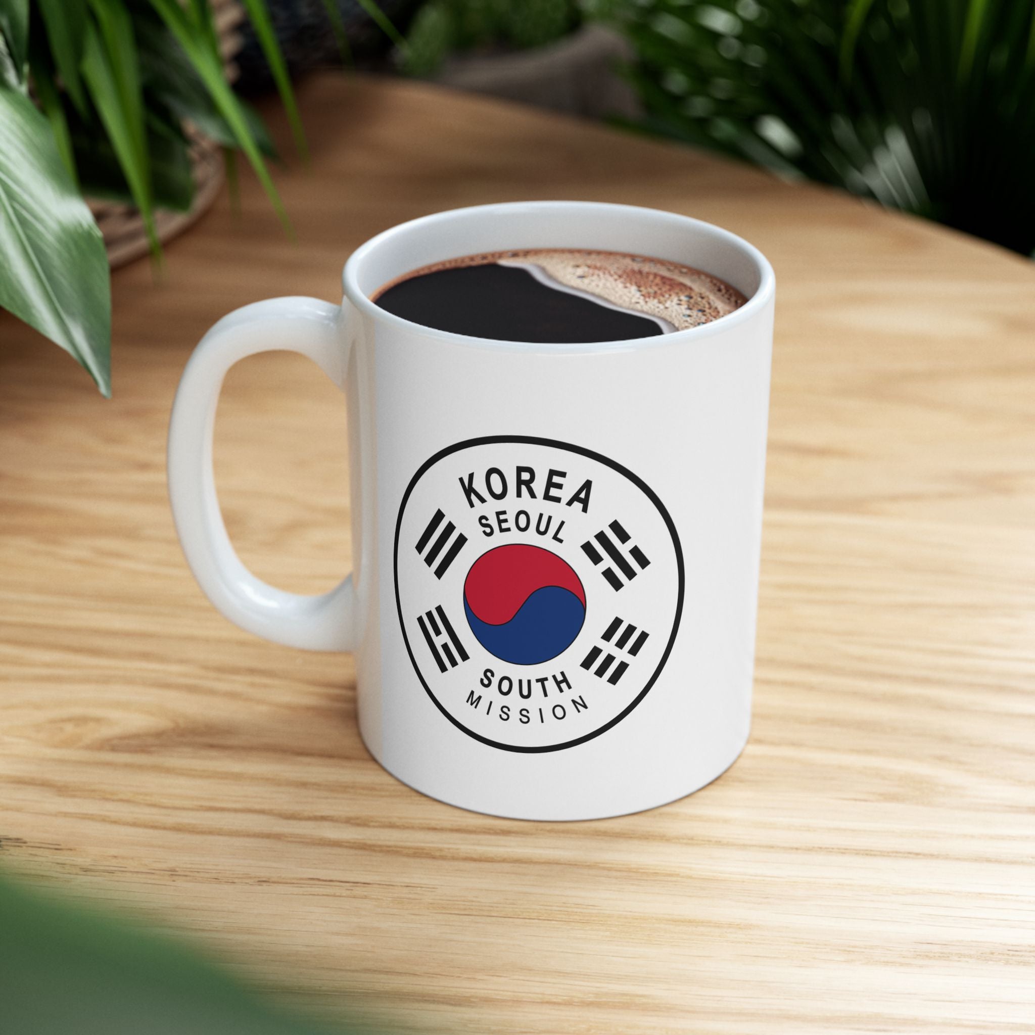 Korea Seoul South Mission Circular Flag White Ceramic Mug - Latter-Day Saint LDS Missionary Gift - Book of Mormon