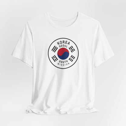 Korea Seoul South Mission Flag Logo (White Border) T-shirt - Latter-Day Saint LDS Missionary Gift - Book of Mormon