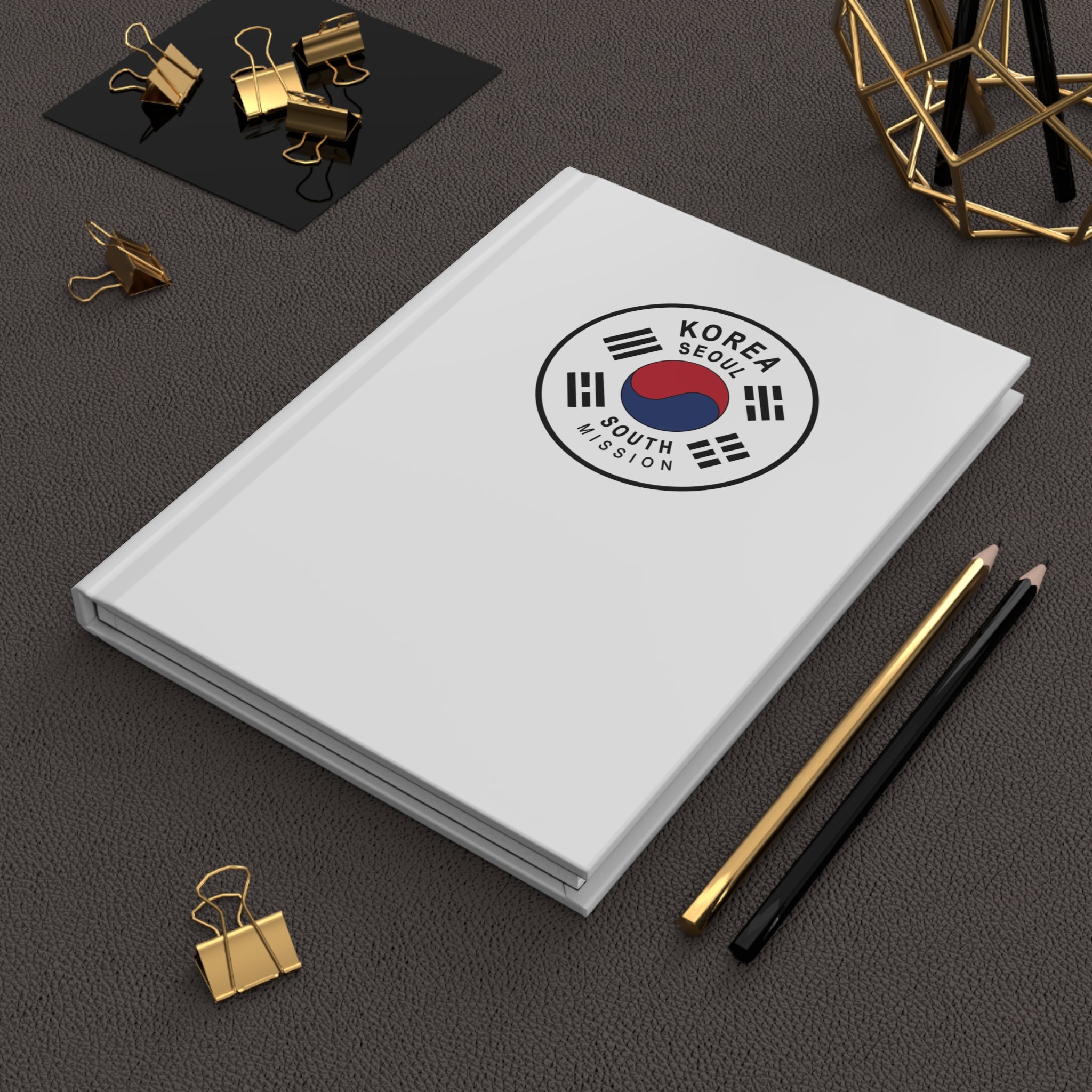 Korea Seoul South Mission Logo Design White Hardcover Journal Matte - Latter-Day Saint LDS Missionary Gift - Book of Mormon