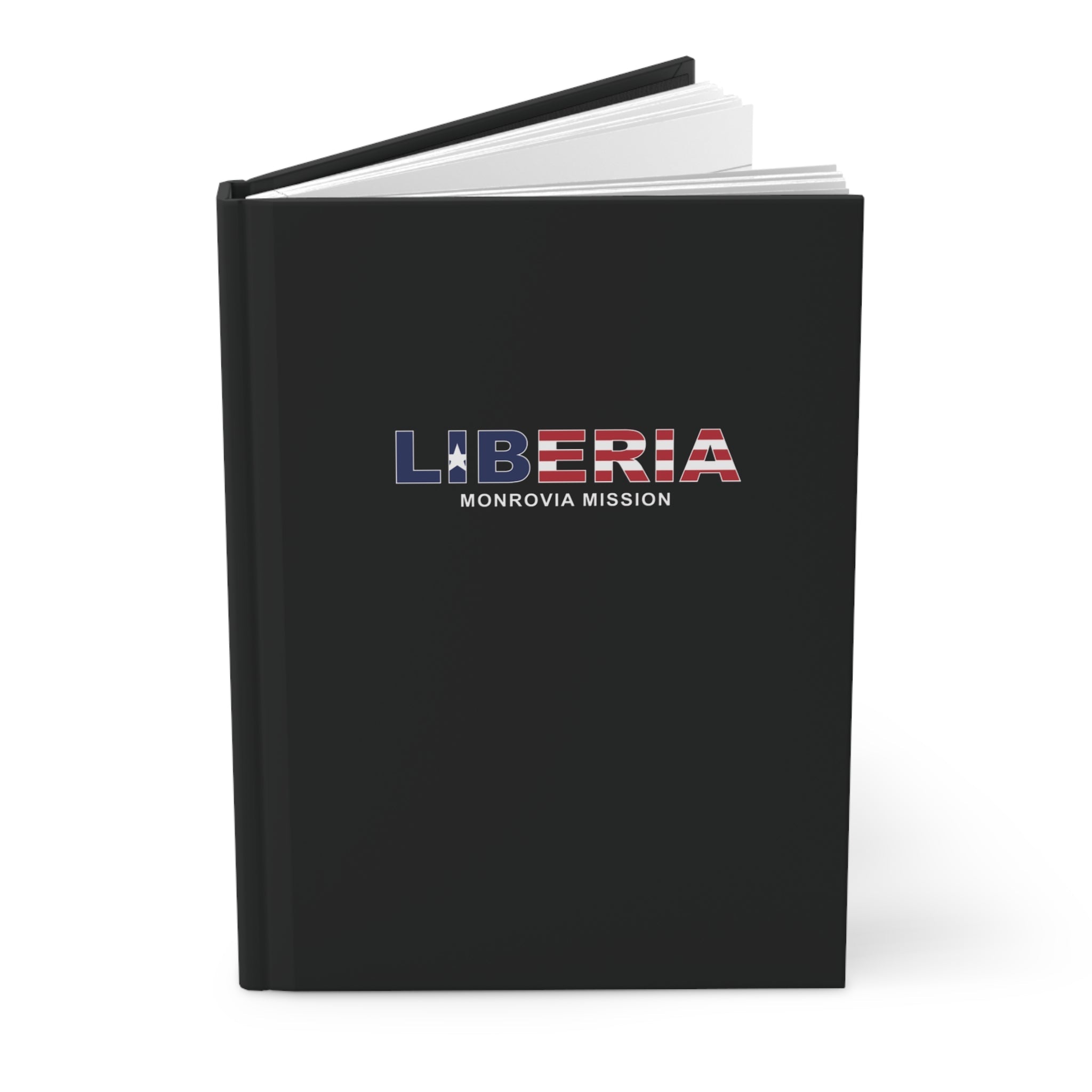 Liberia Monrovia Mission Flag Title Black Hardcover Journal Matte - Latter-Day Saint LDS Missionary Gift - Book of Mormon