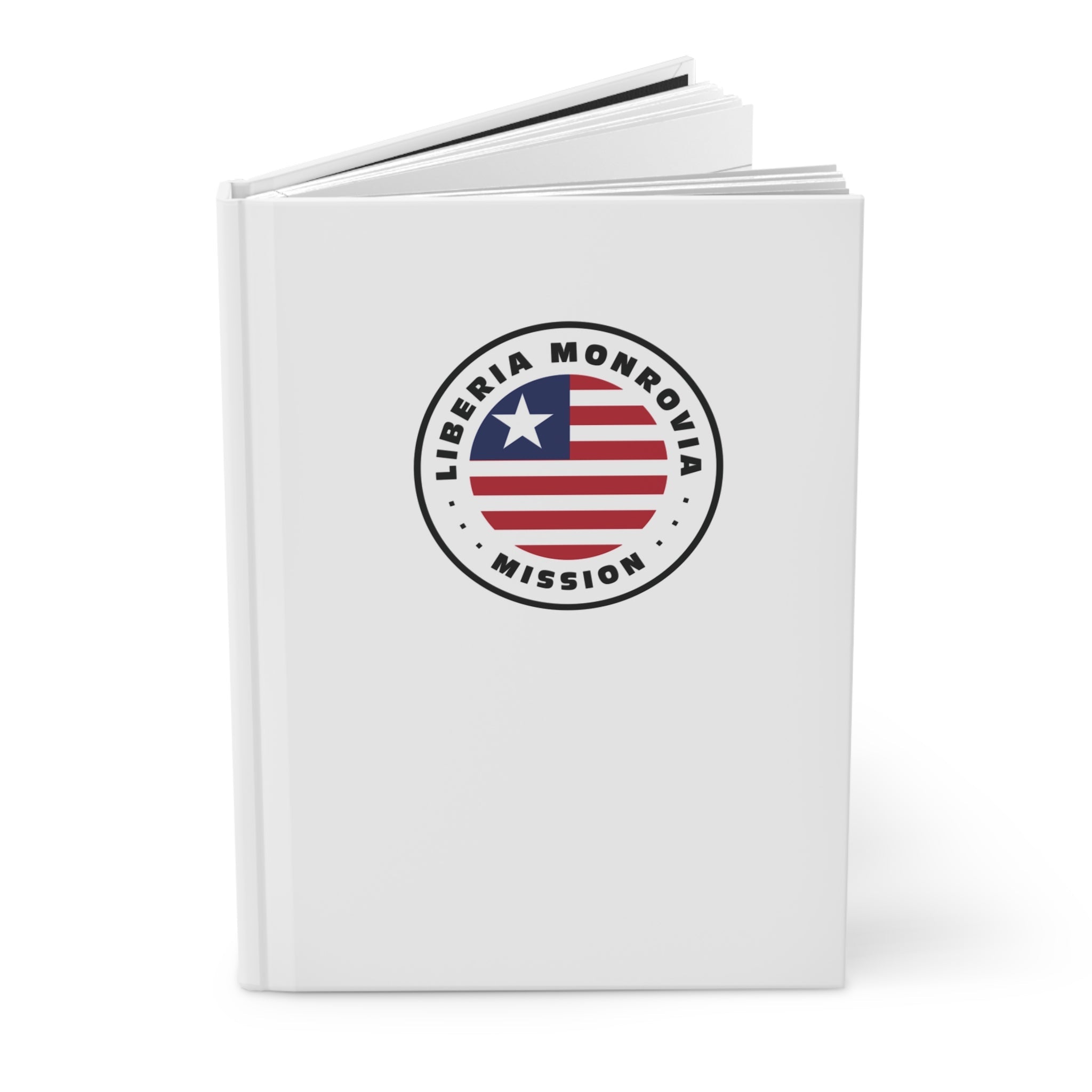 Liberia Monrovia Mission Logo Design White Hardcover Journal Matte - Latter-Day Saint LDS Missionary Gift - Book of Mormon