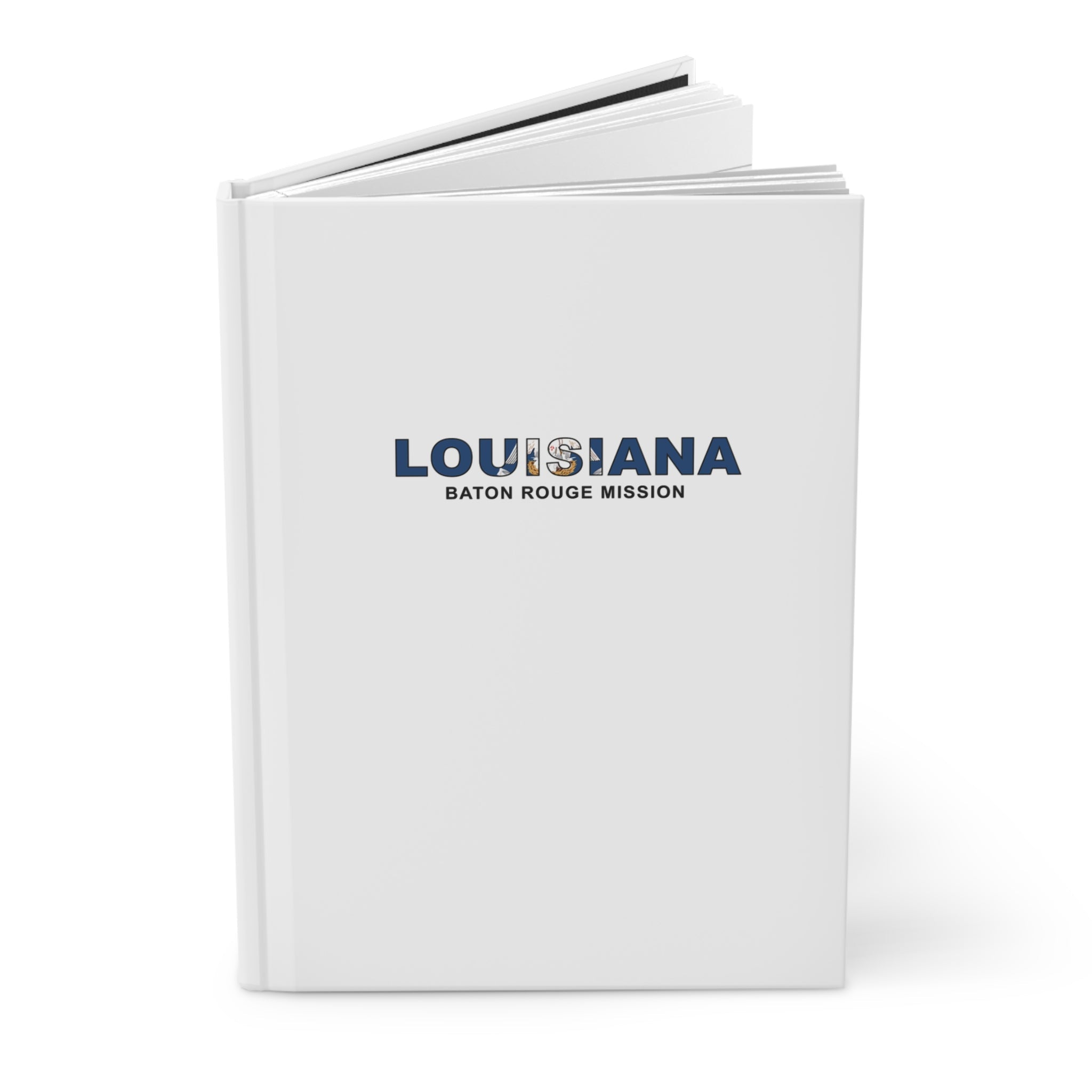 Louisiana Baton Rouge Mission Flag Title White Hardcover Journal Matte - Latter-Day Saint LDS Missionary Gift - Book of Mormon