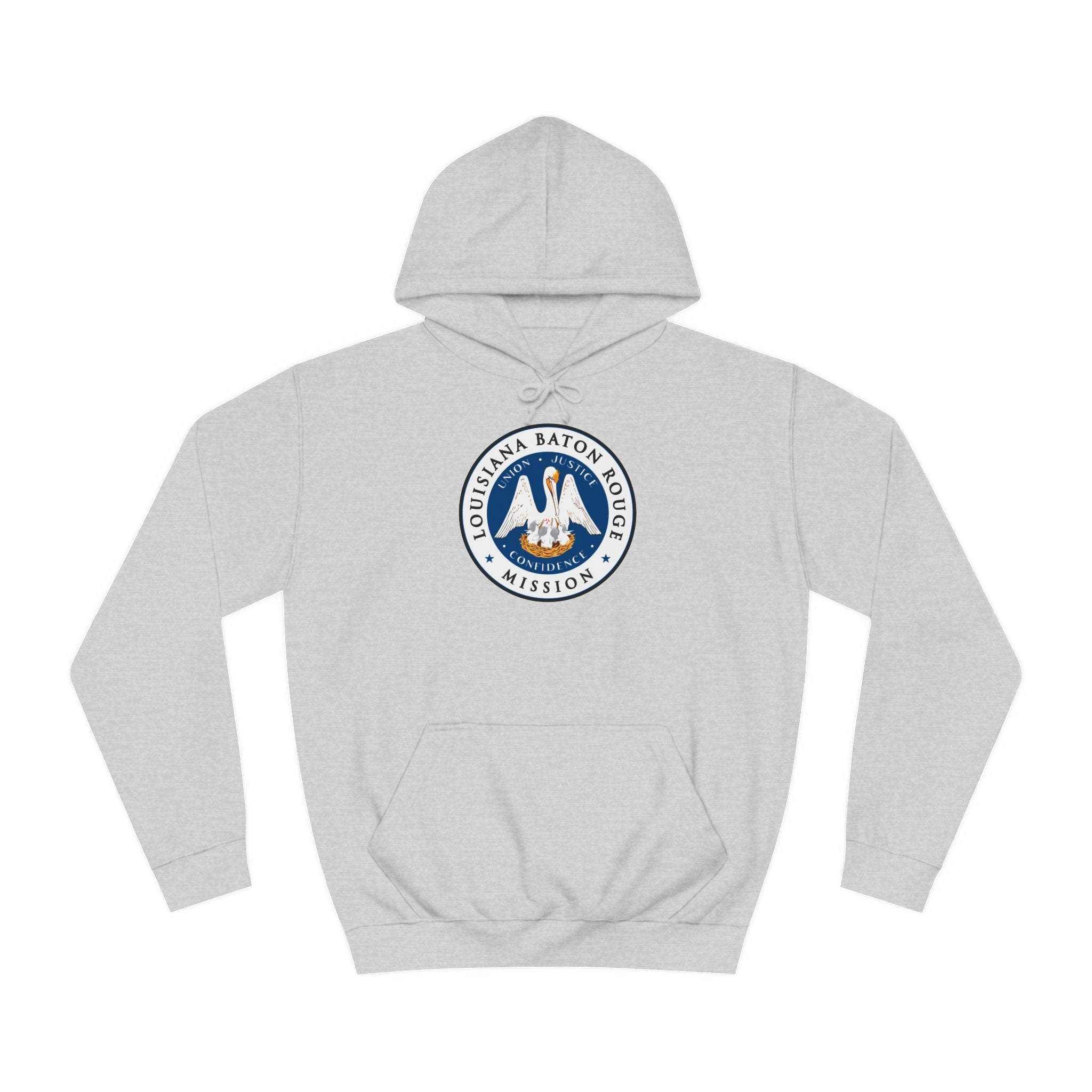 Louisiana Baton Rouge Mission State Flag Logo (White Border) College Hoodie