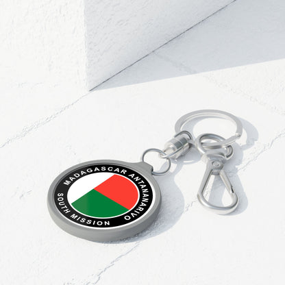 Madagascar Antananarivo South Mission Circle Flag Key Tag - Latter-Day Saint LDS Missionary Gift - Book of Mormon