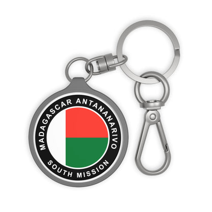 Madagascar Antananarivo South Mission Circle Flag Key Tag - Latter-Day Saint LDS Missionary Gift - Book of Mormon