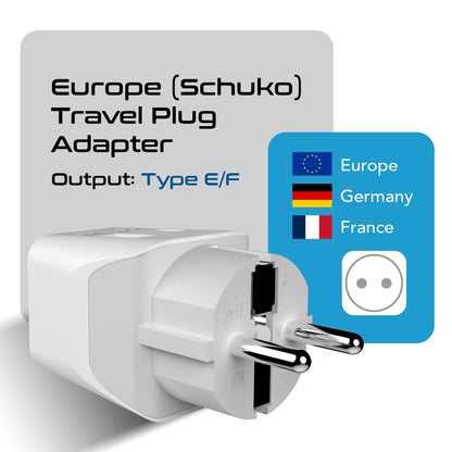 Europe Travel Adapter Plug Combo - Type C, E/F | USB-A + USB-C – European Combo (CTU-9-9C)