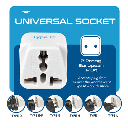 European Travel Adapter - Type C - 3 Pack (GP-9C)