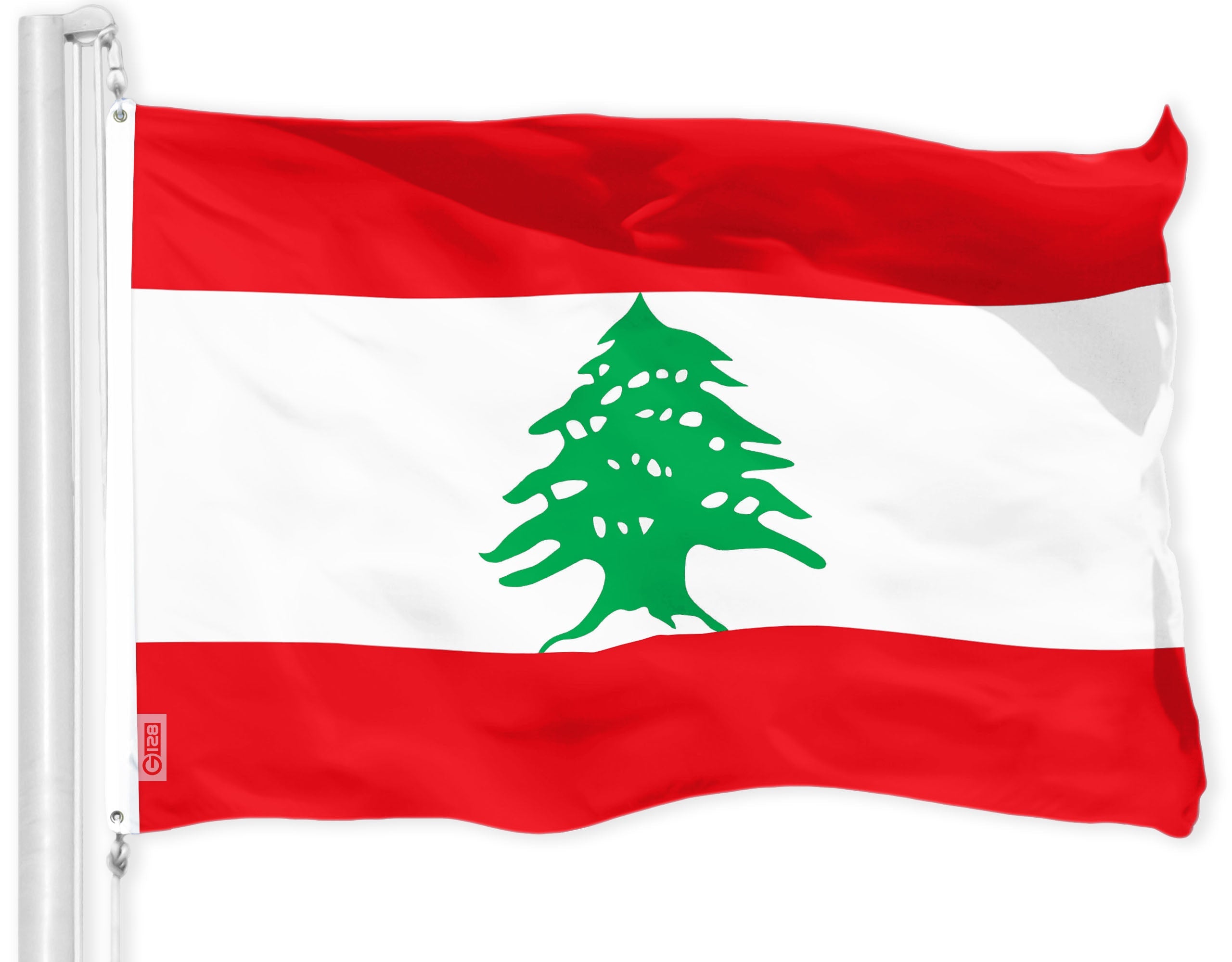 G128 Lebanon Lebanese Flag | 3x5 feet | Printed 150D - Indoor/Outdoor, Vibrant Colors, Brass Grommets, Quality Polyester, Much Thicker More Durable Than 100D 75D Polyester