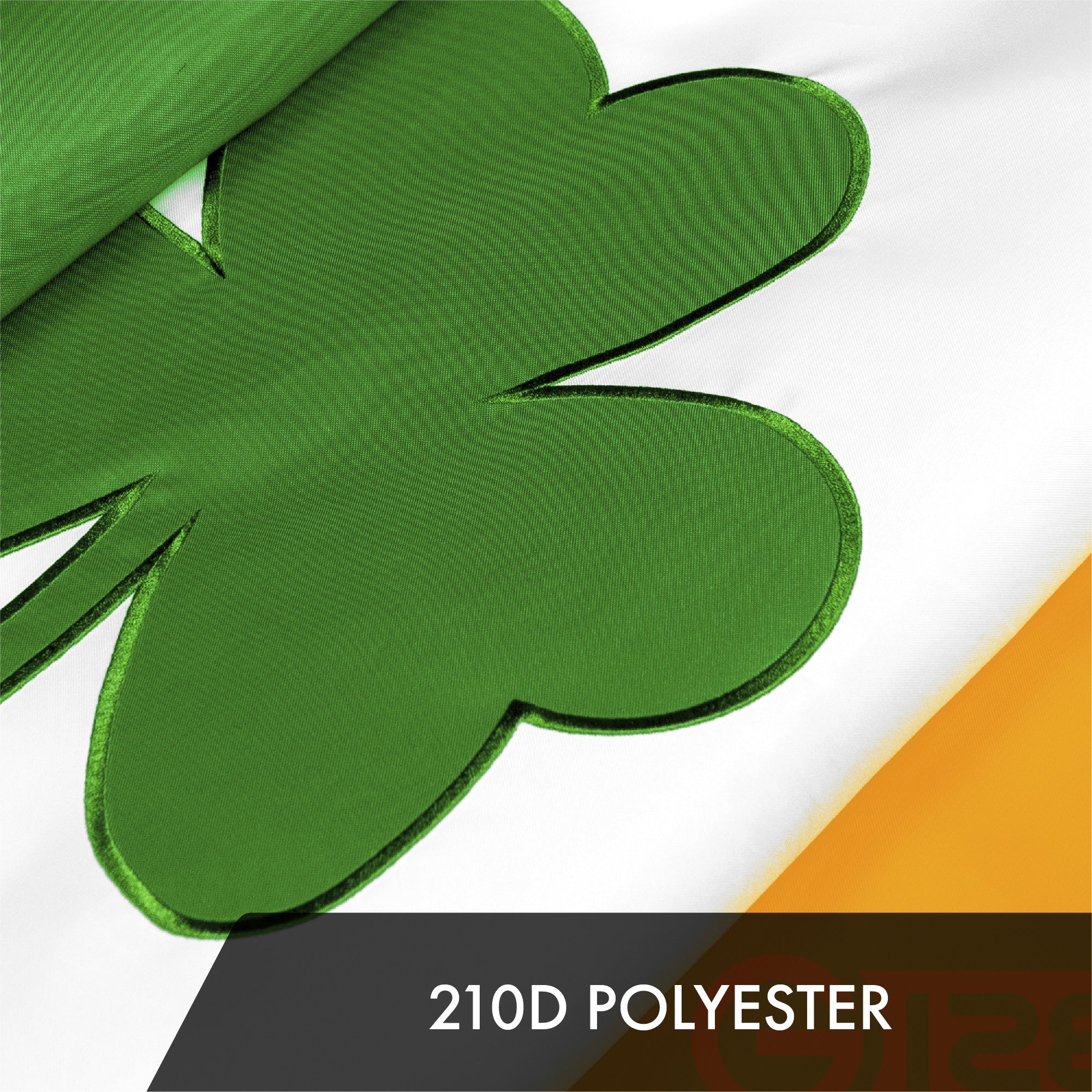 Irish Shamrock Flag 300D Embroidered Polyester 3x5 Ft