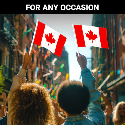 G128 2 Pack: Canada Canadian Car Flag | 11x17 In | Double LiteWeave Pro Series Double Sided Printed 150D Polyester | Flagpole Included | Perfect for Festival Celebrations, Parades
