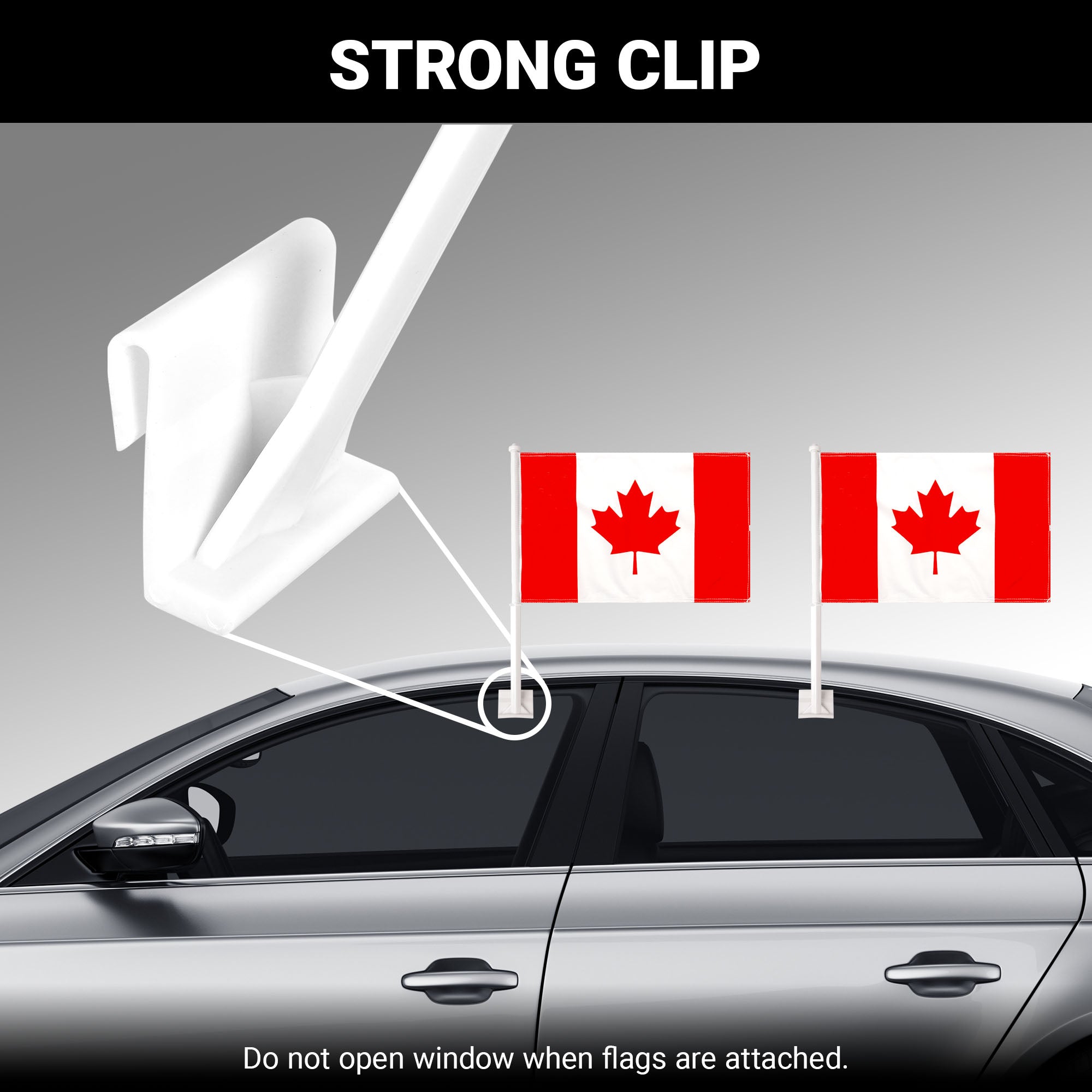 G128 2 Pack: Canada Canadian Car Flag | 11x17 In | Double LiteWeave Pro Series Double Sided Printed 150D Polyester | Flagpole Included | Perfect for Festival Celebrations, Parades