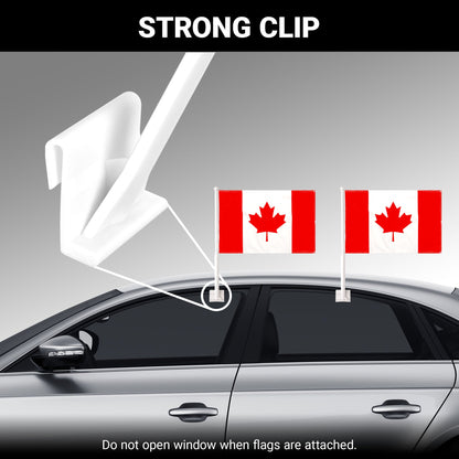 G128 2 Pack: Canada Canadian Car Flag | 11x17 In | Double LiteWeave Pro Series Double Sided Printed 150D Polyester | Flagpole Included | Perfect for Festival Celebrations, Parades
