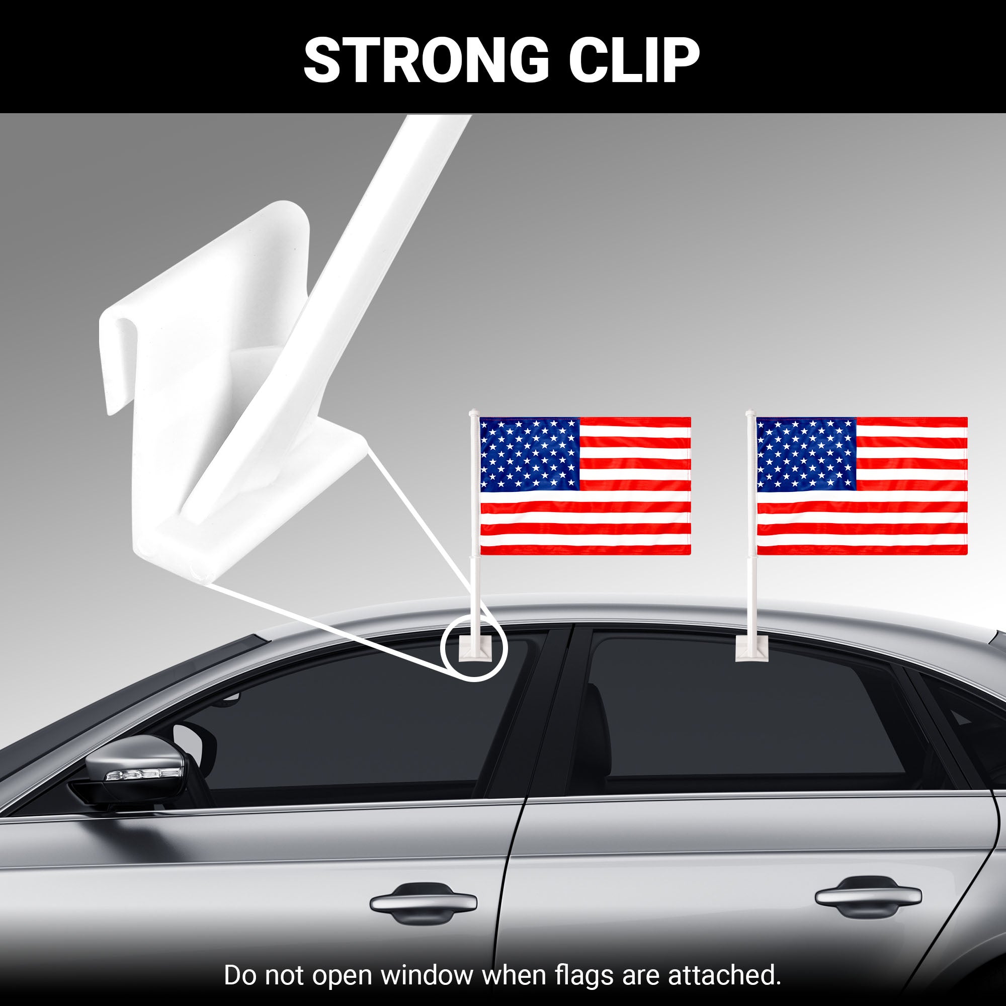 G128 2 Pack: American USA Car Flag | 11x17 In | Double LiteWeave Pro Series Double Sided Printed 150D Polyester | Flagpole Included | Perfect for Festival Celebrations, Parades