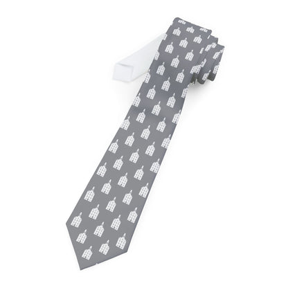 Manti Utah Temple Patterned Neck Tie for Elders (Grey) - Mission Wishlist - LDS Missionary Gift Store