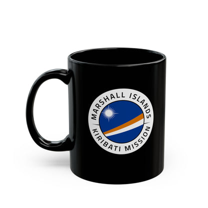 Marshall Islands - Kiribati Mission Circular Flag Black Ceramic Mug - Latter-Day Saint LDS Missionary Gift - Book of Mormon