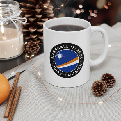 Marshall Islands - Kiribati Mission Circular Flag White Ceramic Mug - Latter-Day Saint LDS Missionary Gift - Book of Mormon