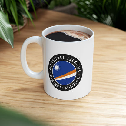 Marshall Islands - Kiribati Mission Circular Flag White Ceramic Mug - Latter-Day Saint LDS Missionary Gift - Book of Mormon