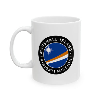 Marshall Islands - Kiribati Mission Circular Flag White Ceramic Mug - Latter-Day Saint LDS Missionary Gift - Book of Mormon